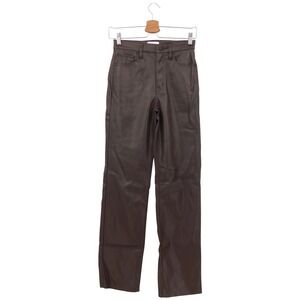 PISTOLA Faux Leather Cassie Super High Rise Straight Pant in Coffee Bean Size 24